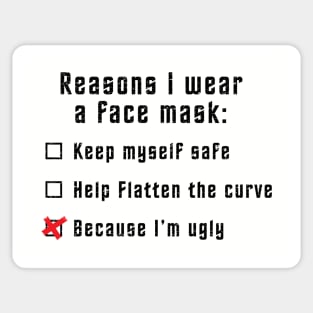 Why I wear a face mask (black - worn) Sticker